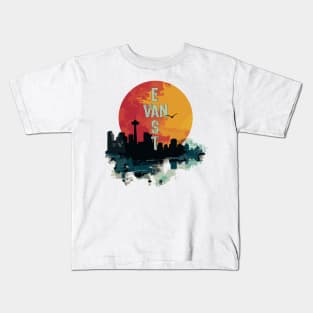 East Van Cross Sunset Silhouette Kids T-Shirt